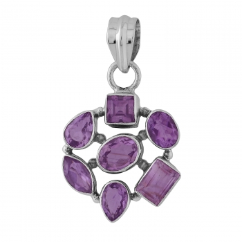 Purple amethyst exquisitely handcrafted 925 sterling silver fashion pendant